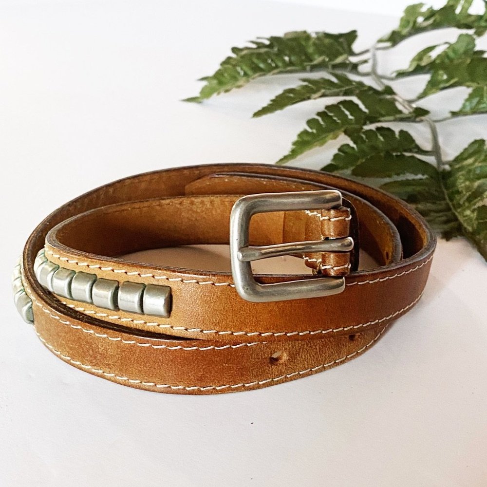 Banana Republic Brown Leather Belt / Silver accent